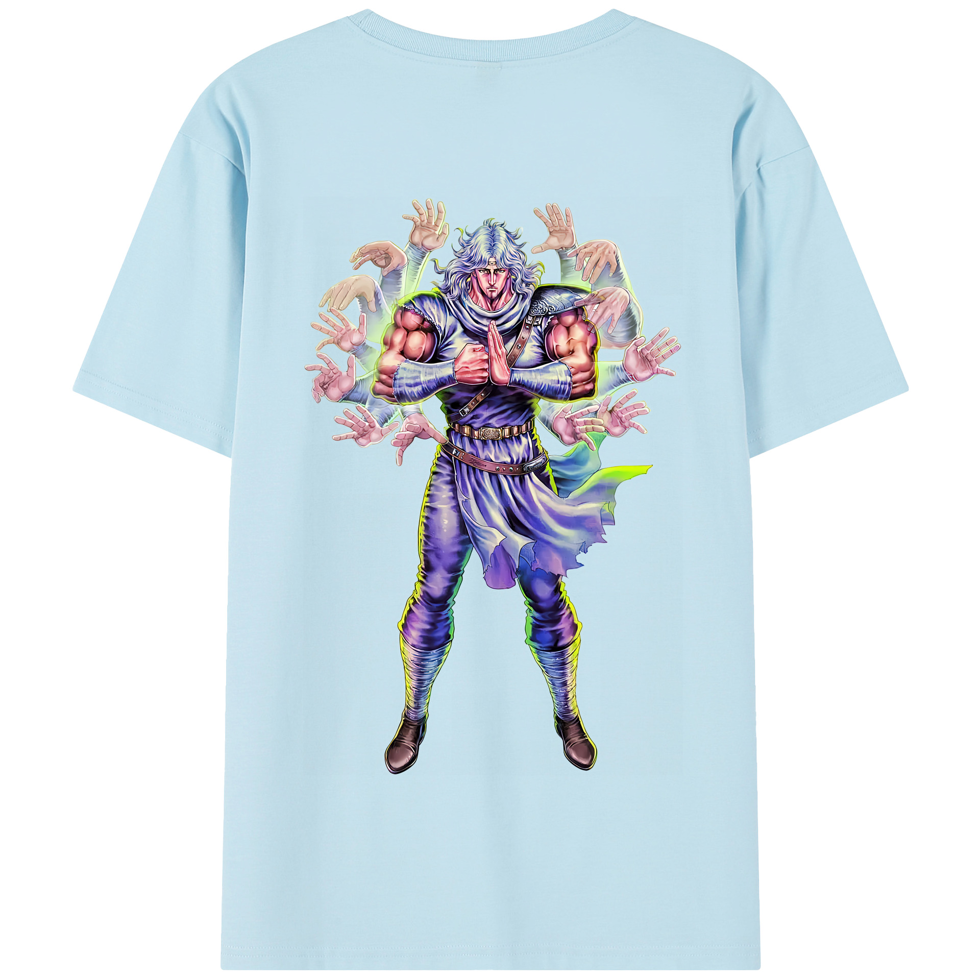 （画像用） 北斗の拳 Fist of the North Star 綿100％半袖Tシャツ（背面プリント）